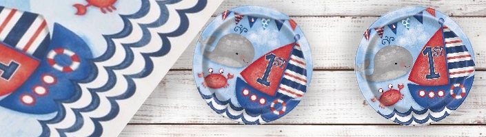 Nautical Boys 1st Birthday Party Supplies | Decorations | Packs